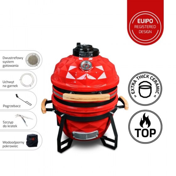 Grill ceramiczny Kamado Club Junior czerwony